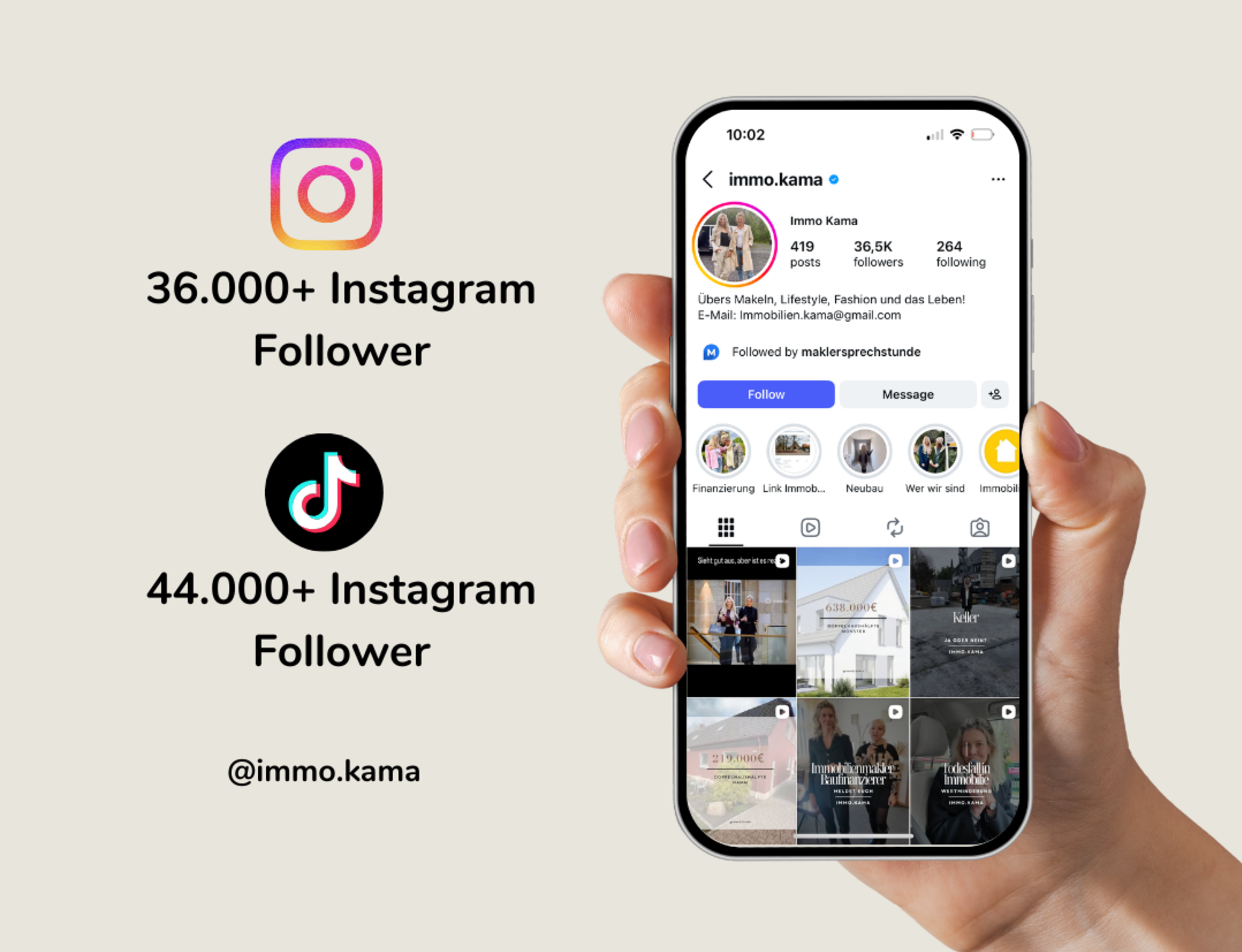 immokama social media mockup